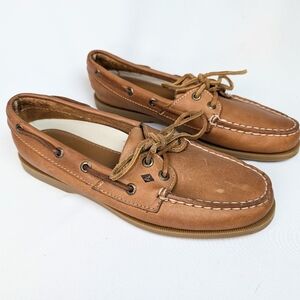 Sperry Tan Leather Boat Shoes